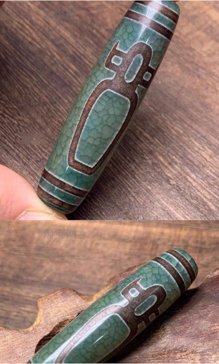 Nature Green Tibetan Dzi Bead Pendant Amulet Wealth Vase Totem Buddhism Bless Mascot Of Agate