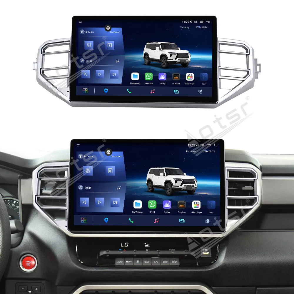 14 Inch Car Radio with Android for Toyota Tundra 2021-2026 Wireless CarPlay Multimedia Video Player GPS WiFi 4G BT Stereo Head U