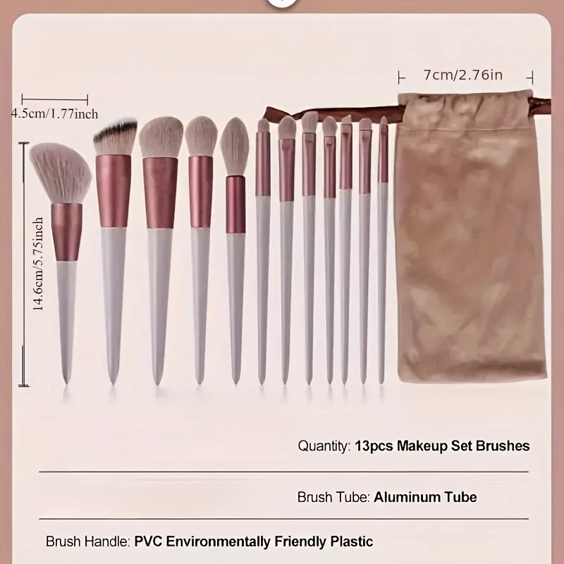 Soft Fluffy Makeup Brush Set 13pcs Mixing Face Makeup Brushes for Foundation, Blush, Concealer and Makeup Tools