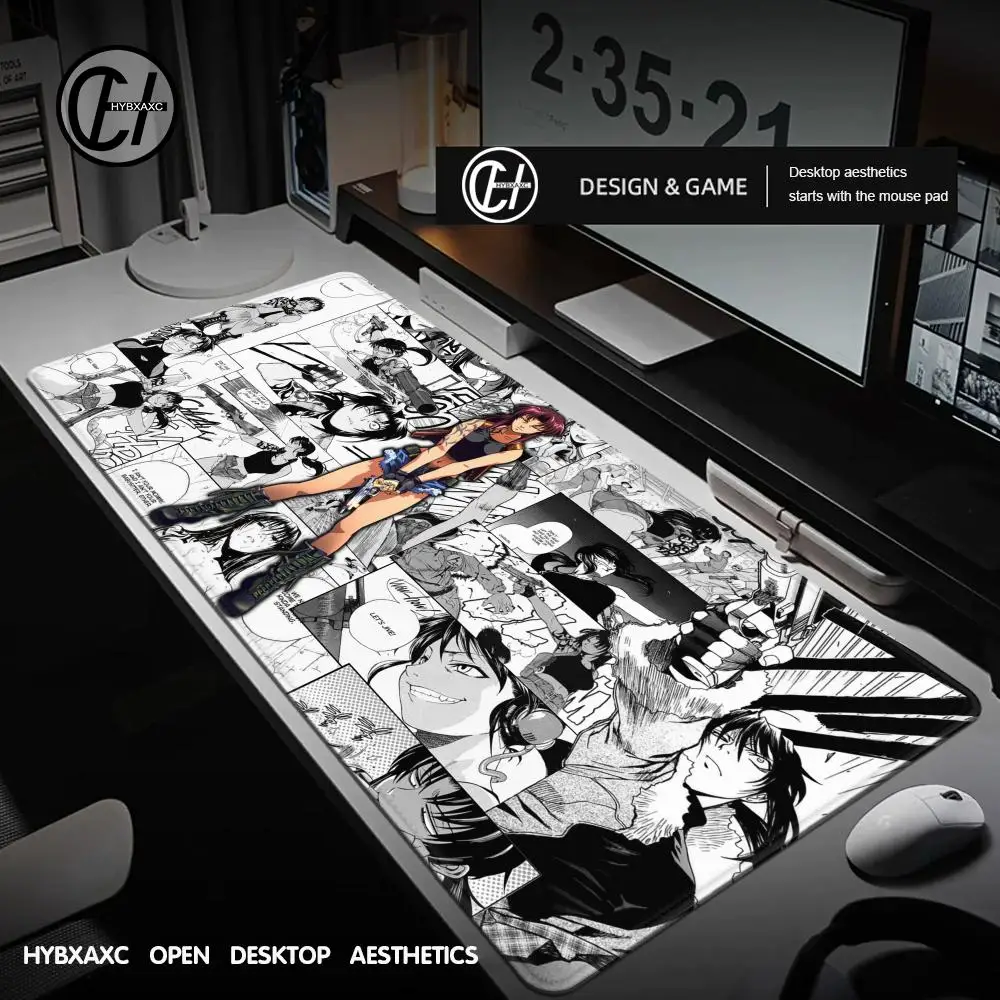 لوحة ماوس لاجون سوداء أنيمي ريفي بالالايكا إيدا روكورو كبير XXL بو لوحة ماوس لوحة مفاتيح مانغا للكمبيوتر لوحة مفاتيح ملحقات مكتب حصيرة