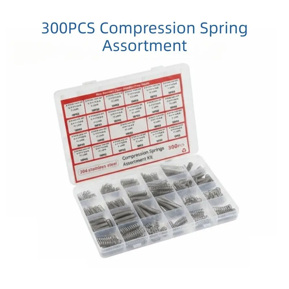 304 Stainless Steel Compression Spring Kit 24 Sizes 300PCS Tension Spring Kit Premium Stainless Steel Assortment