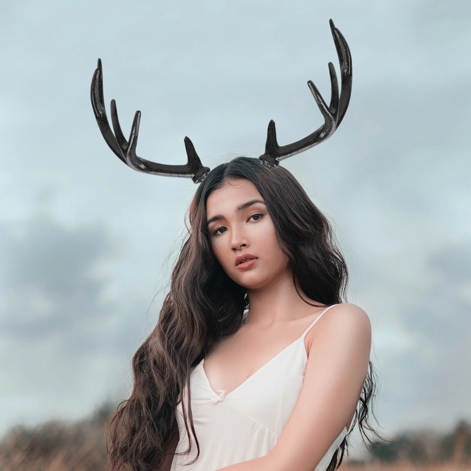 

Artificial Antlers Imitation Deer Horn Hair Hoop Ornament Hat Halloween Supply Plastic Costume Headpiece Prop Miss Costumes