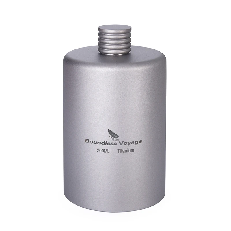 Boundless Voyage Titanium Pocket Flagon 7oz Portable Camping Alcohol Bottle Drink Sports Outdoor Picnic Wine Bottle Hip Flask