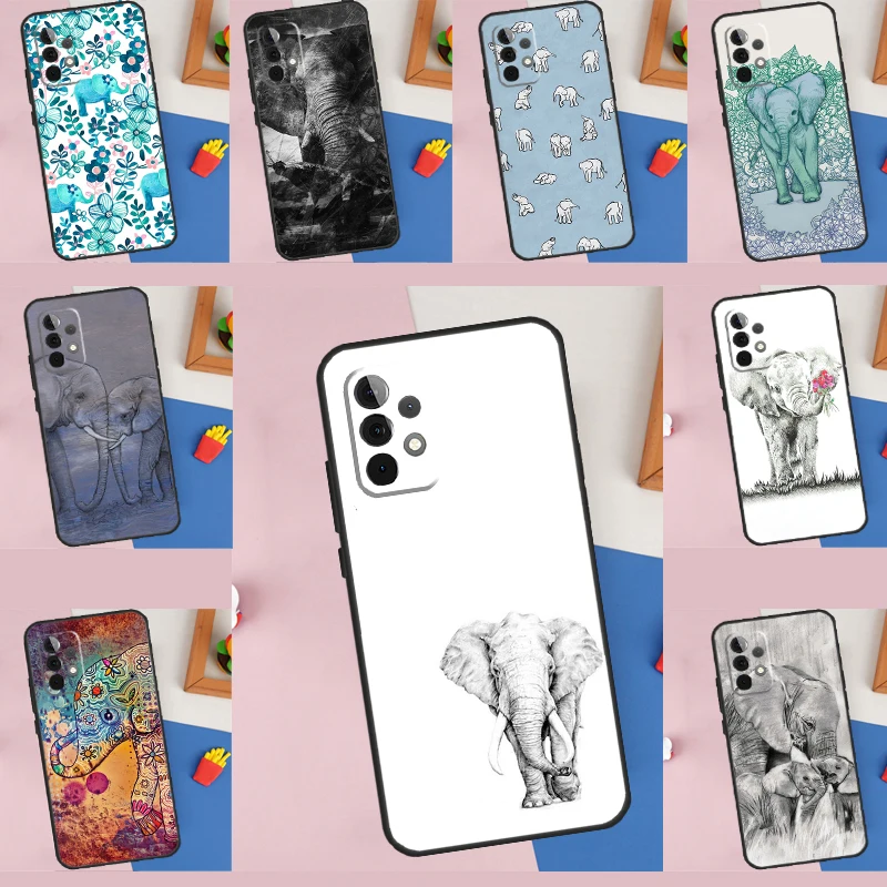 Cute Elephant For Samsung Galaxy A36 A56 A26 A16 A15 A55 A53 A33 A35 A22 A32 A52 A54 A34 A14 A05 A06 Case