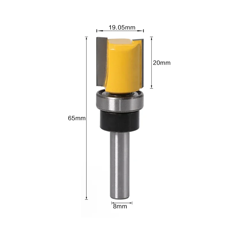 1PC 8mm Shank Template Trim Hinge Mortising Router Bit Straight end mill trimmer cleaning flush trim Tenon Cutter forWoodworking