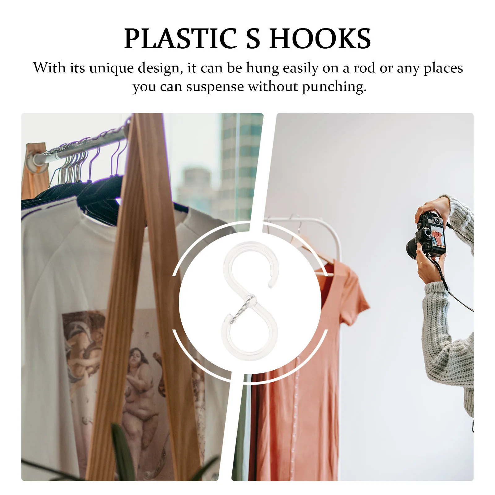 

8pcs Shaped No Drill Hangers Plastic For Hanging Kitchen Utensils Towels Clothes Bags Wardrobe Organization S Hanging Hooks