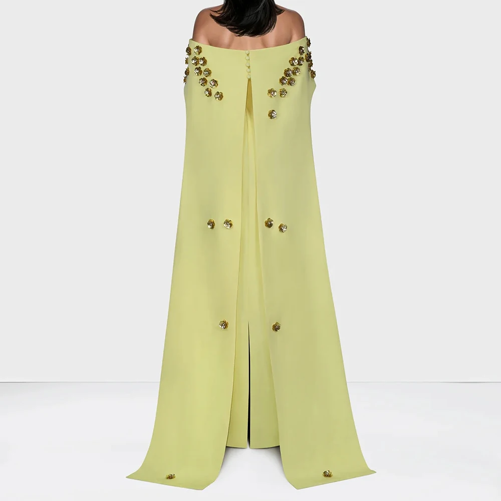 

Вечерние платья трапециевидной формы по индивидуальному заказу, длиной до пола, с открытыми плечами, рукавами три четверти, платье для выпускного вечера, модное вечернее платье с блестками и палантином