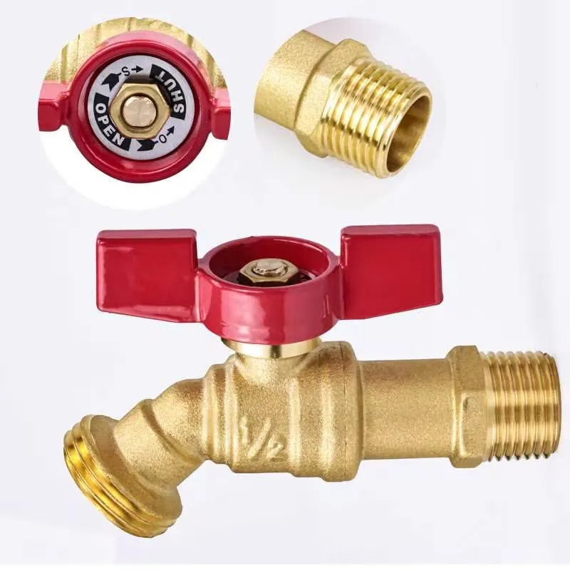 TMOK 나비 황동 물 수도꼭지, 와인 탱크, 야외 정원 물 수도꼭지, 1/2 인치 회전 방향 표시