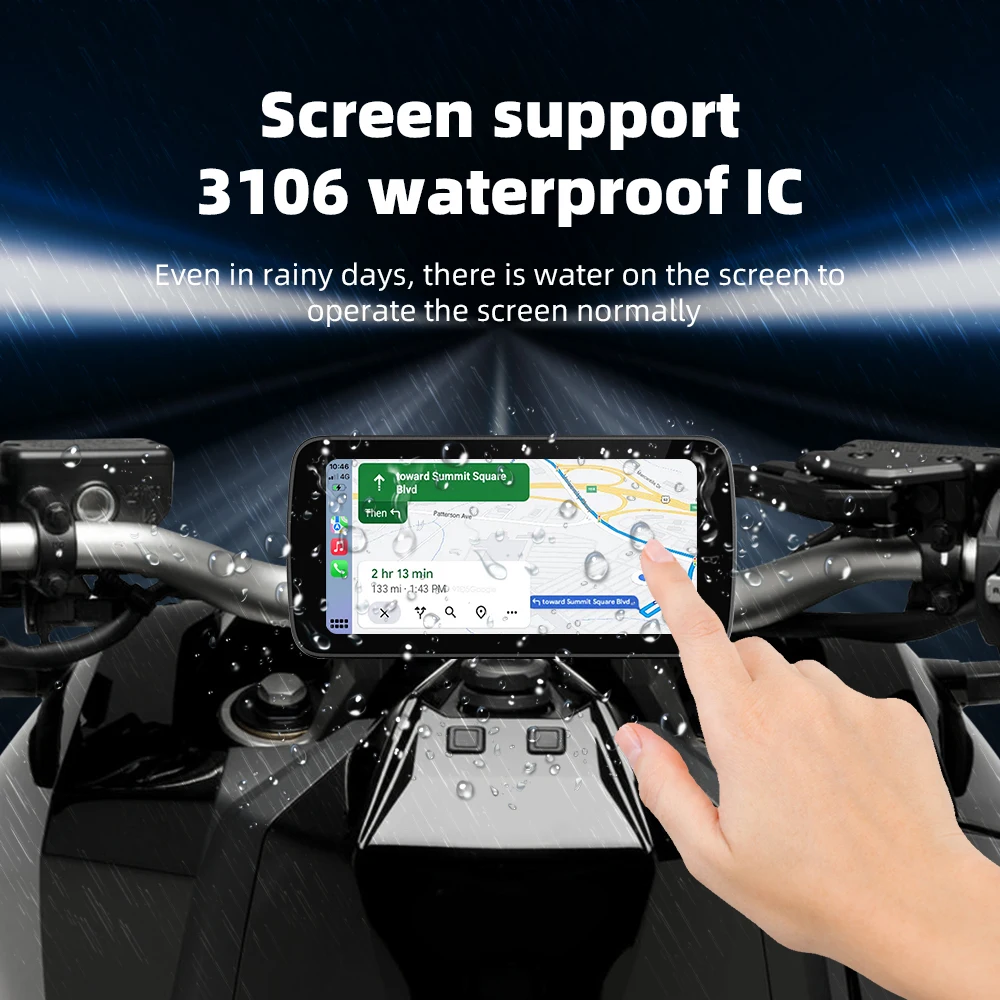 EKIY 6.25 بوصة لاسلكي CarPlay Moto Android Auto GPS للدراجات النارية الملاحة المحمولة شاشة عرض لوحة القيادة الرقمية للدراجات النارية