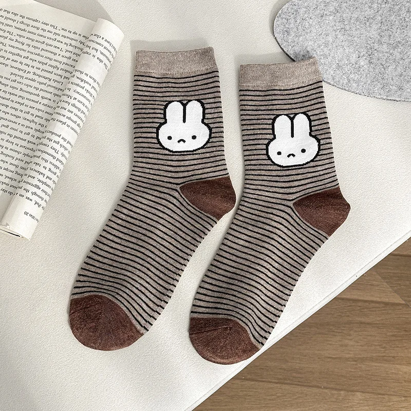 Miffy Rabbit Socks, Cute Cartoon Printing