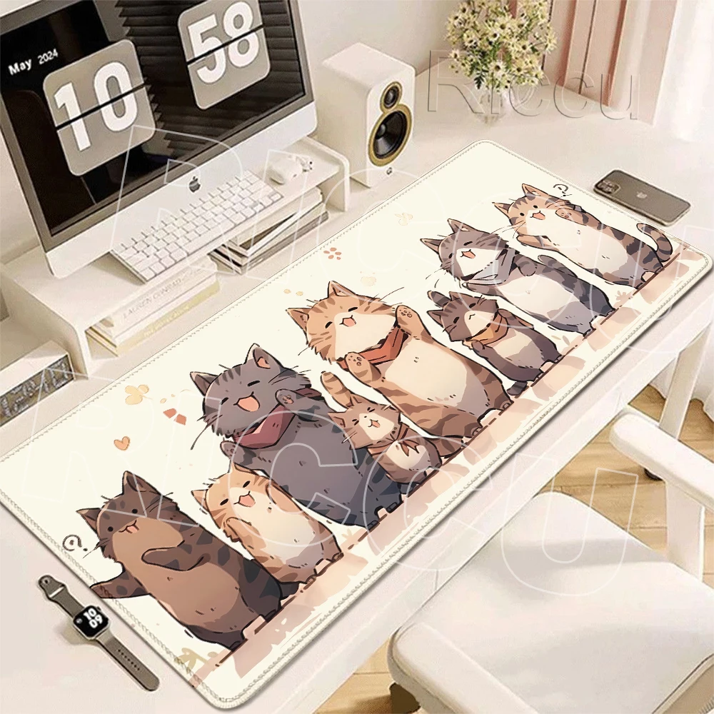 Kawaii Cat Mouse Pad Gaming HD Large Custom Mousepad XXL Desk Rug Office Anti-Slip Rubber Carpet PC Gamer Accessories Table Mats
