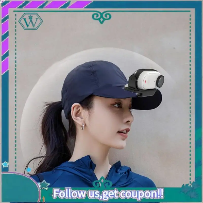 Upgraded 2 Piece Cap Easy Clip Mount Hat Clip Quick Release Clamp Magnetic Frame Fixed Holder Black PC+ABS For Insta360 Go 3