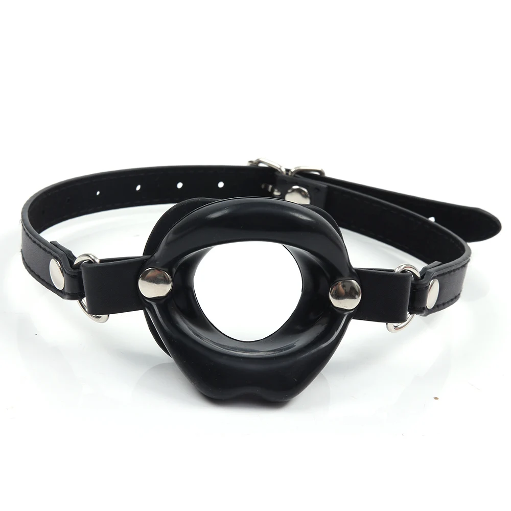 BDSM Silicone Bondage Open Mouth Ball Gag Flirting Oral Fixation Lips Mouth Opener Gag