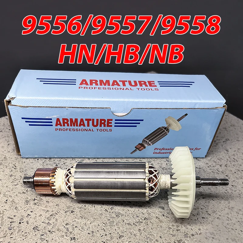 AC220-230V Angle Grinder Armature Rotor Stator Suitable for Makita 9556 9557 9558 HN HB NB Power Tool Accessories