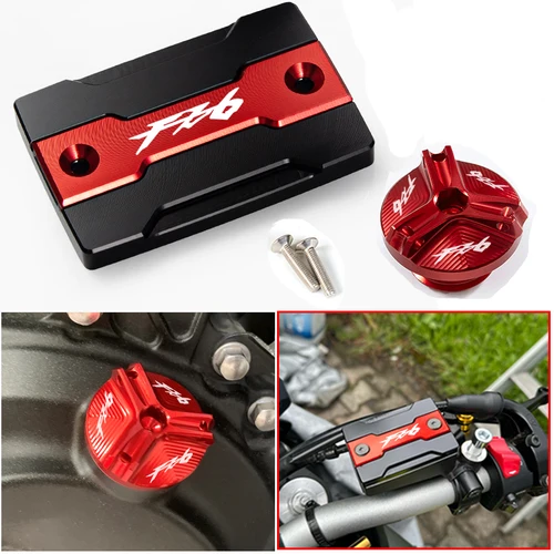 Para Yamaha FZ6 FZ-6 ZF6N FZ6R FZ6S FAZER tapa de tanque de líquido de frenos delantero de motocicleta y accesorios de protección de tapa de llenado de motor