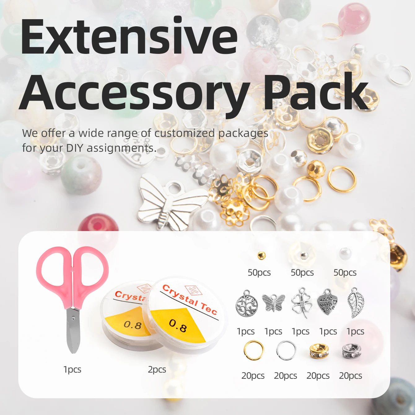 Glass Beads Bracelet Making Kits with 28 Colors