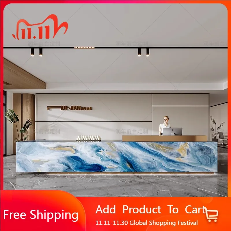 

Luxury Unique Reception Desks Hotel Display Corner European Organizers Reception Desks Shelves Mostrador Commercial Furniture