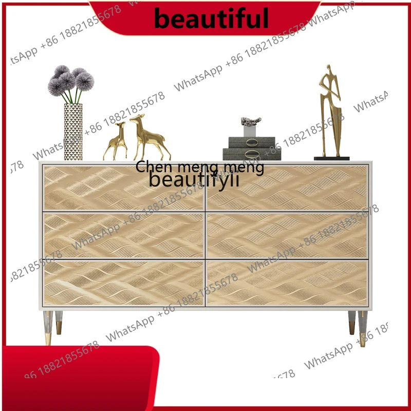 

American light luxury bedroom storage TV cabinet modern simple living room new solid wood storage drawer cabinet H