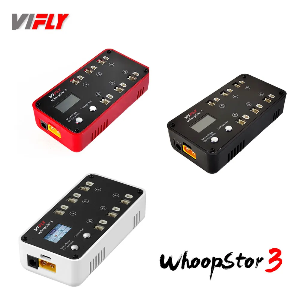 

VIFLY WhoopStor 3 V3 6 портов 1S LIPO зарядное устройство разрядник функция хранения для FPV Tinywhoop 4,2 V 4,35 V BT2.0 PH2.0