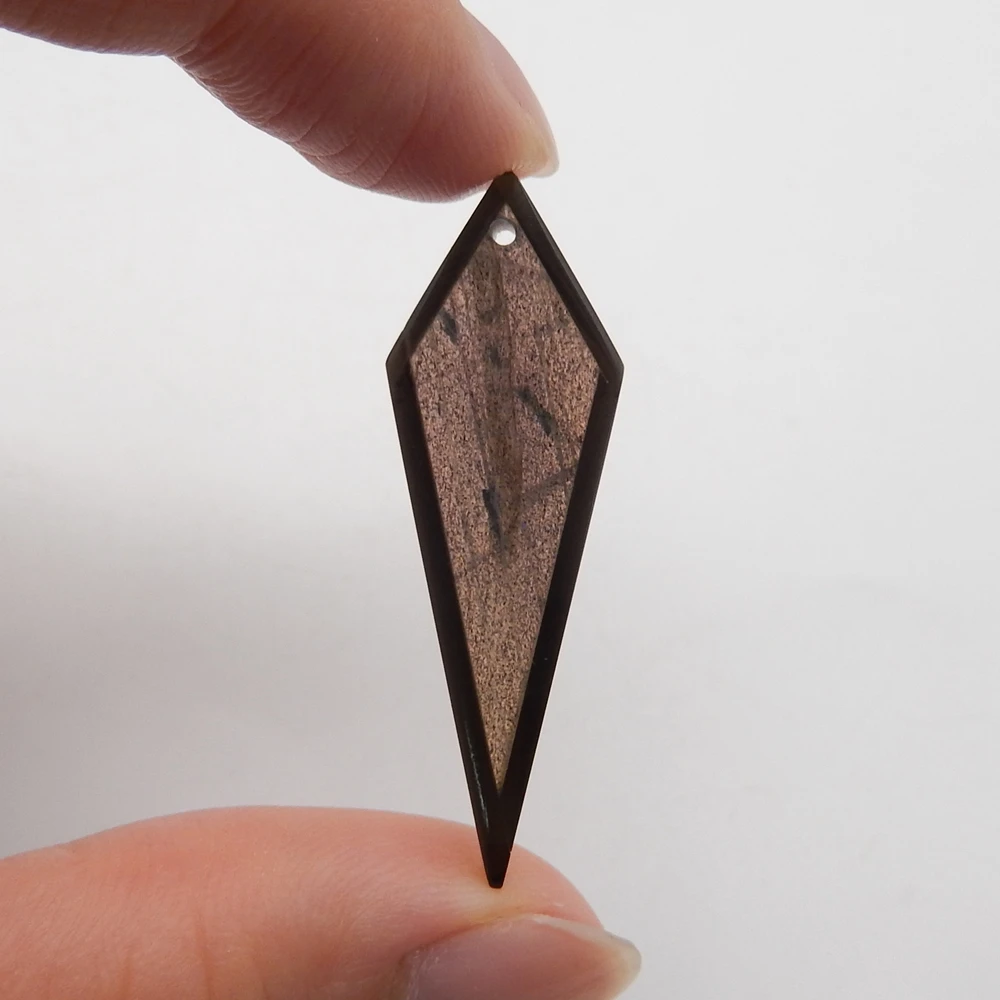 Natural Labradorite and Obsidian Intarsia Pendant Necklace For Jewelry Making Charm Gift Accessories