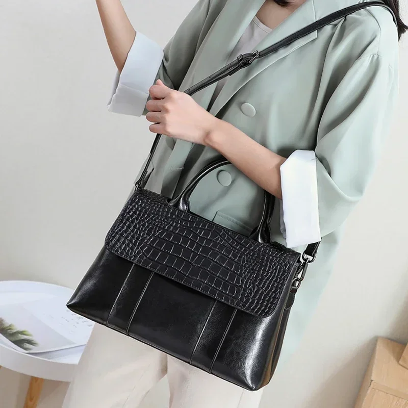 

Women's Cow Real Leather Crossbody Bag Female Cowhide Designer Luxury Shoulder Bags Ladies Casual Retro Large Capacity Handbag