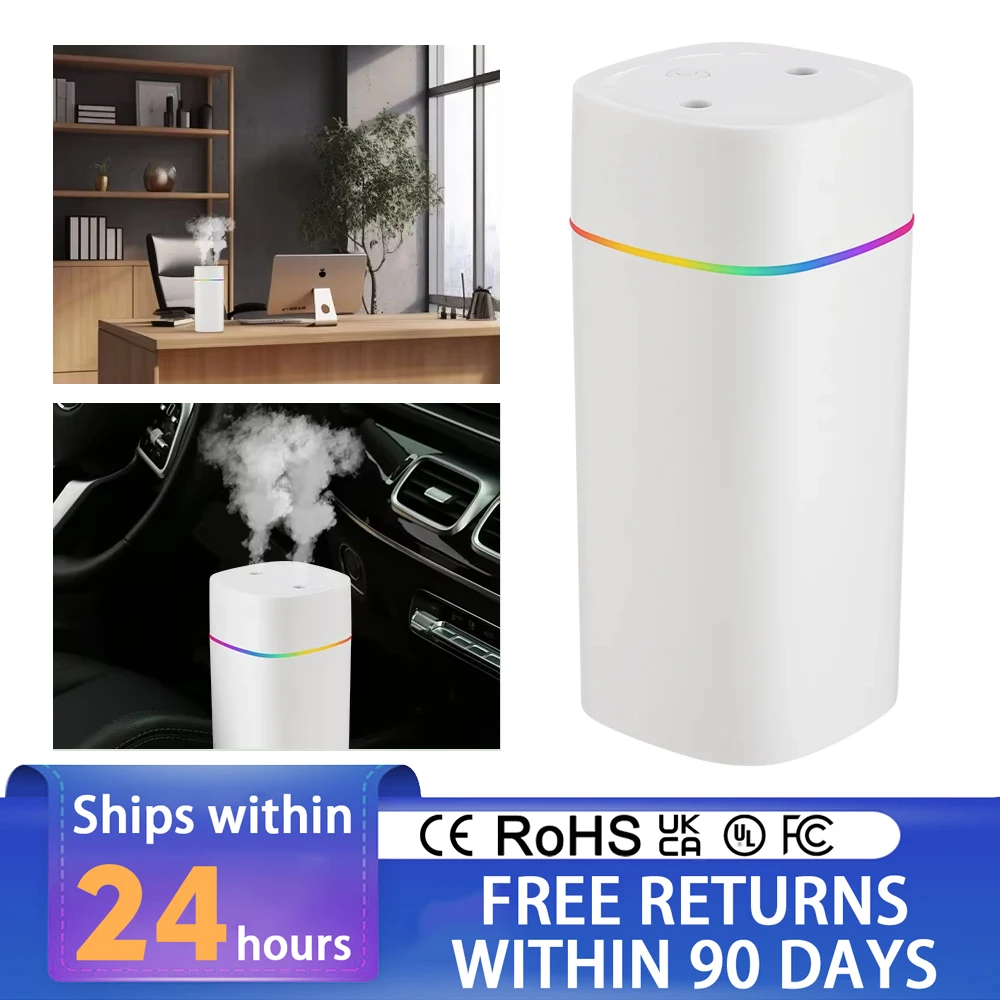 

USB-увлажнитель воздуха с двойным распылением, эфирное масло, 600 мл, увлажнитель для ароматерапии, крутой туманообразователь, очиститель тумана для домашнего офиса