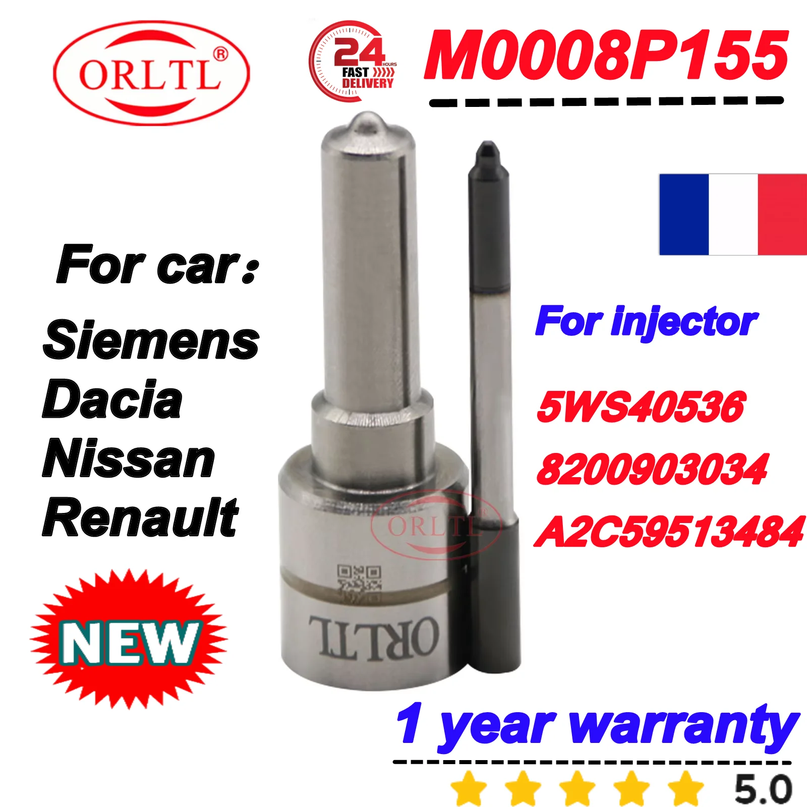 

M0008P155 Дизельная форсунка Common Rail 5WS40536 8200903034 A2C 59513484 Форсунка Siemens Dacia Nissan Renault ORLTL