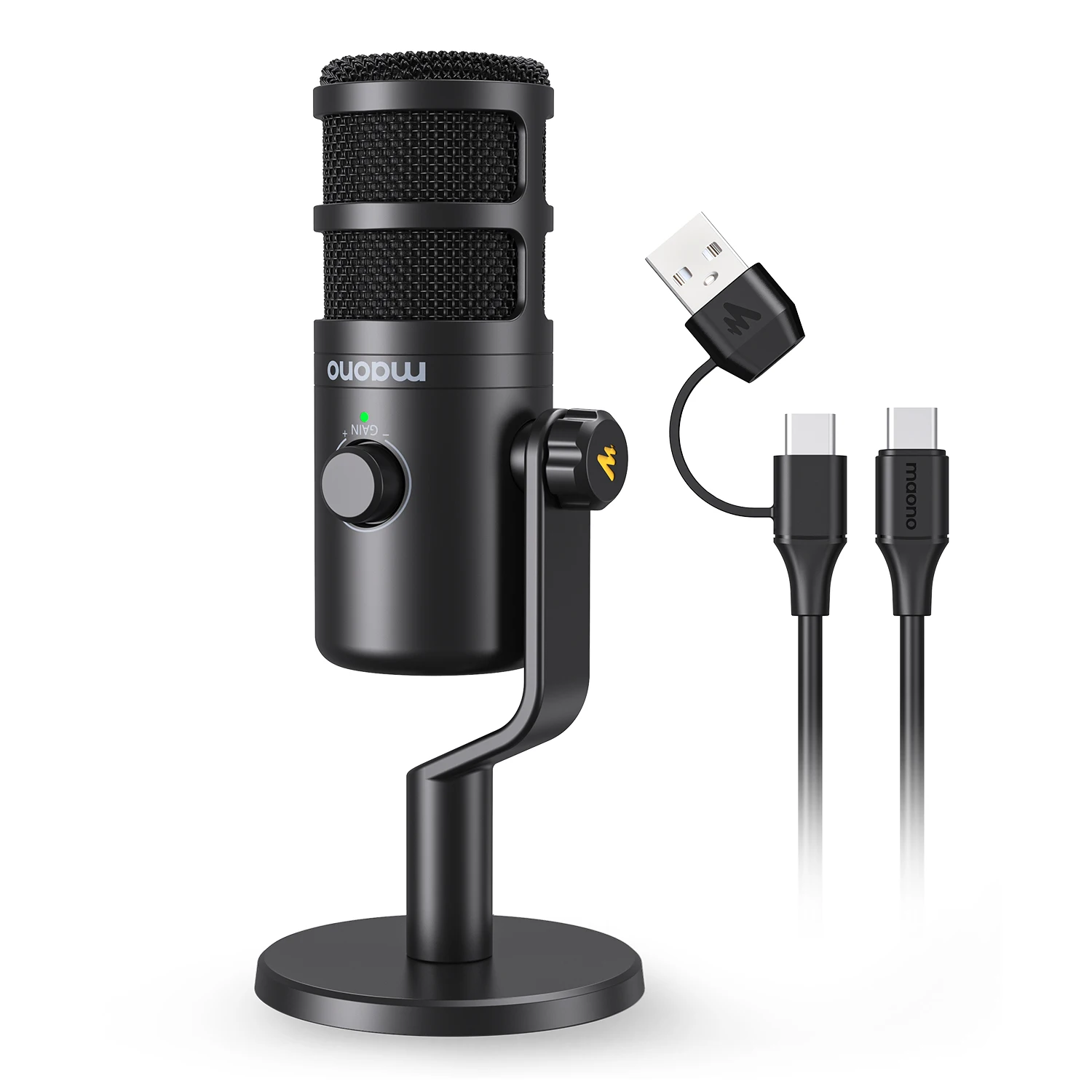 MAONO PD100U Dynamic USB Microphone With Type-c Connector For Phone Compute Metall Mic For Recording Streaming Gaming