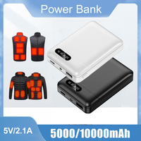 Portable Power Bank 10000mAh 5V/2.1A USB Output Lightweight External Battery Pack for Heating Vests Jackets Scarves Socks Gloves