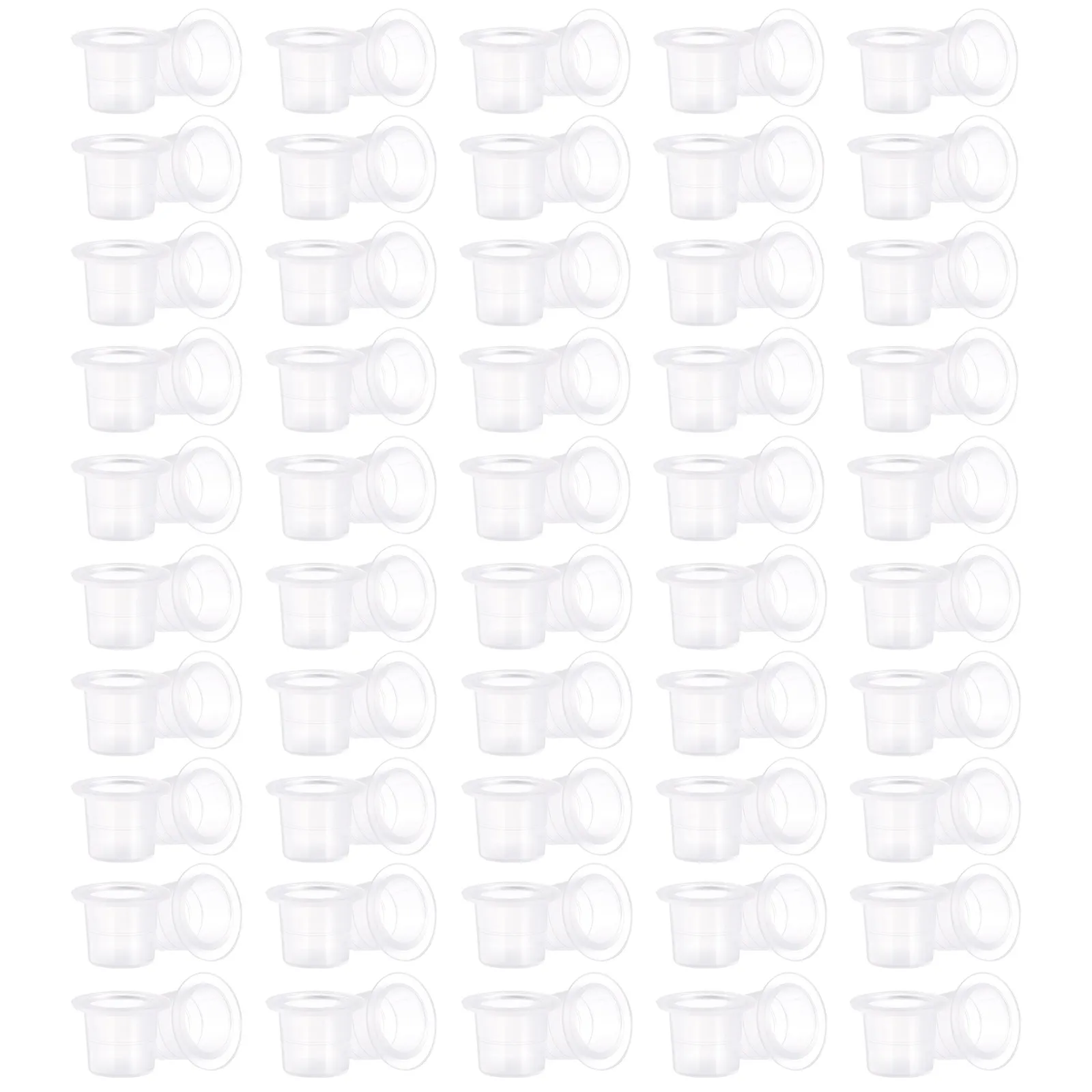 

100 шт. пластиковых стаканчиков для тату-пигментов с широким ободком для предотвращения протекания, компактный дизайн для удобного хранения