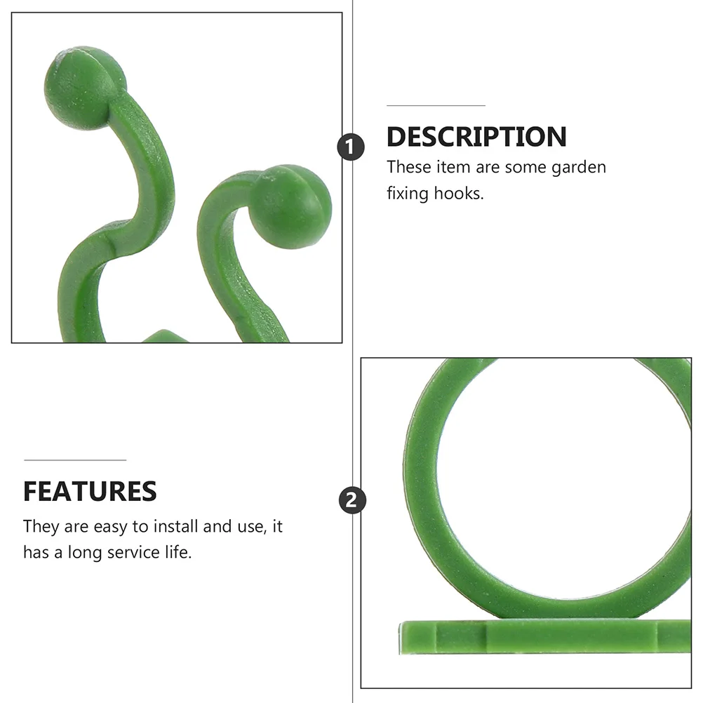 

50pcs Green Plant Climbing Hooks Wall Mounting Fixtures Easy Install Long Service Life Gardening Supplies Vine Support Tools
