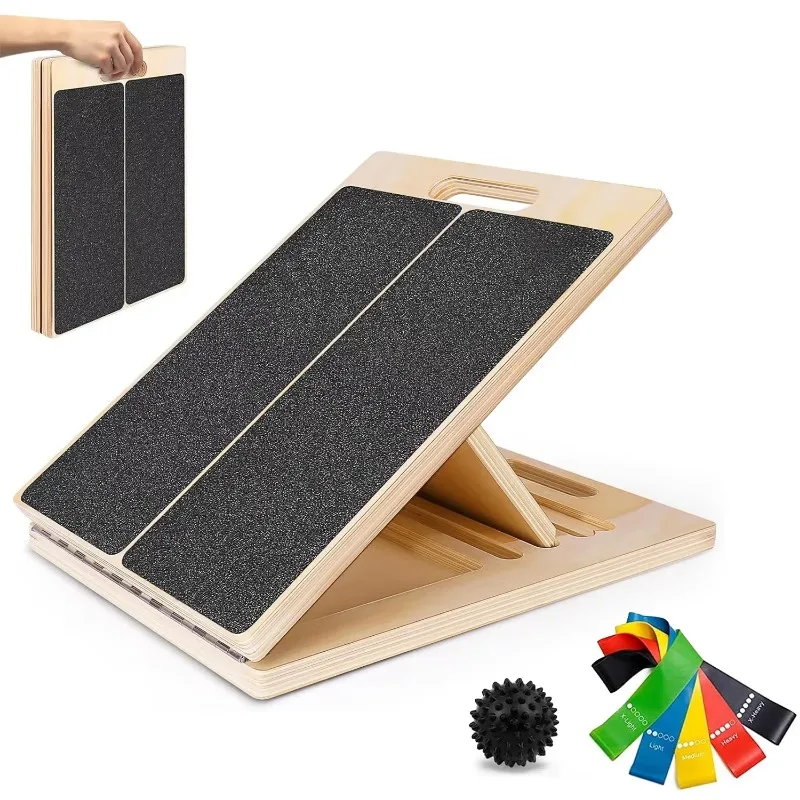 

Portable calf stretching squat calf stretcher physiotherapy equipment wooden inclined plate
