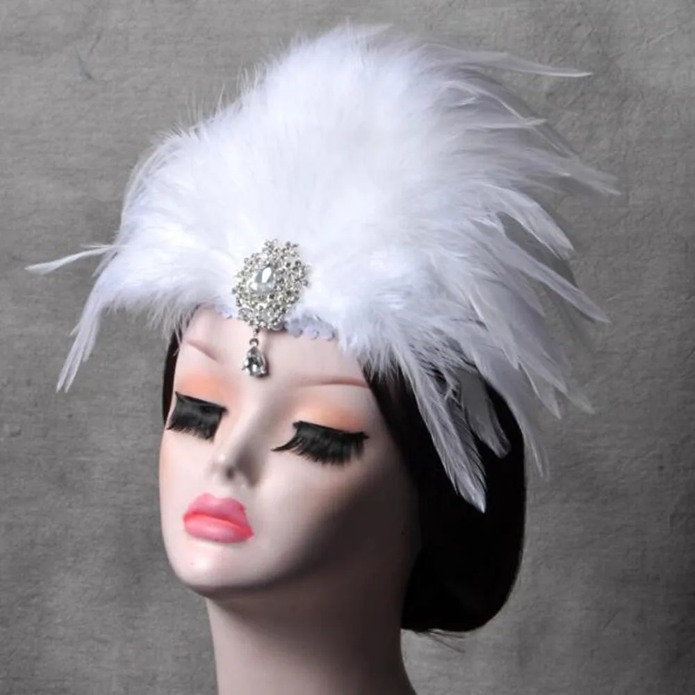 Exaggerated Oversized White Feather Screen Hair Accessory, Runway Hair Rope Hair Accessory, Hair Clip Headband Accessory