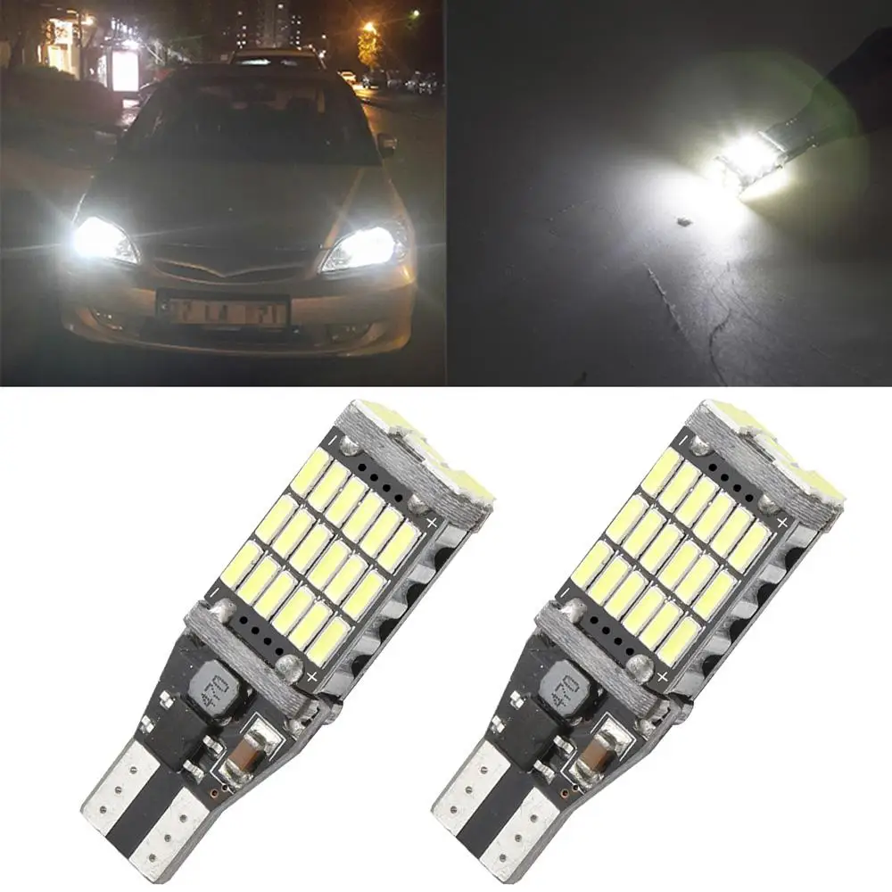 1~7PCS High Power Automatic Bulb White 12V T15 W16W LED 921 912 Super Bright 45 SMD 4014 LED Car Backup Reverse Turn Signal