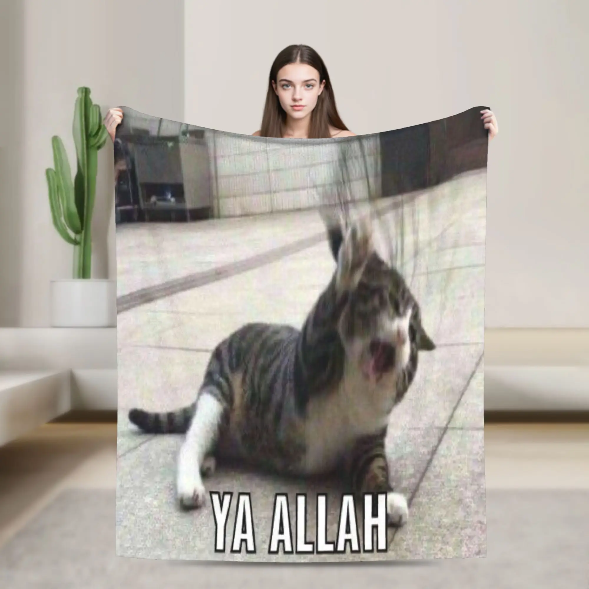 New Arrival funny cute cat cats memes  meme Blankets Super Soft Flannel  Relax Throw Blanket Machine Washable