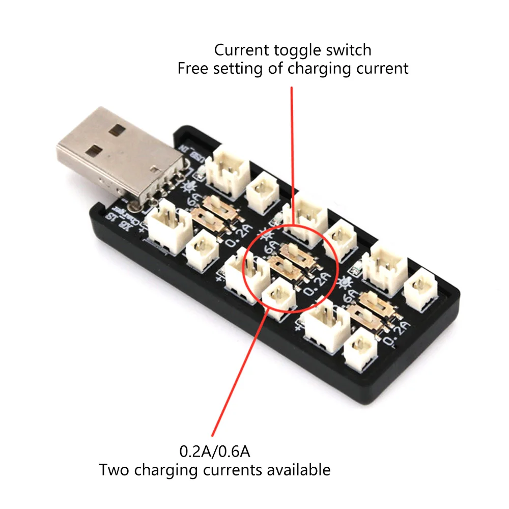 1pc 1s 6ch 4,35 v lihv lipo batterie lade adapter platine 5v 3a usb ph 1,25 2,0 batterie lade karte für rc spielzeug modell batterien