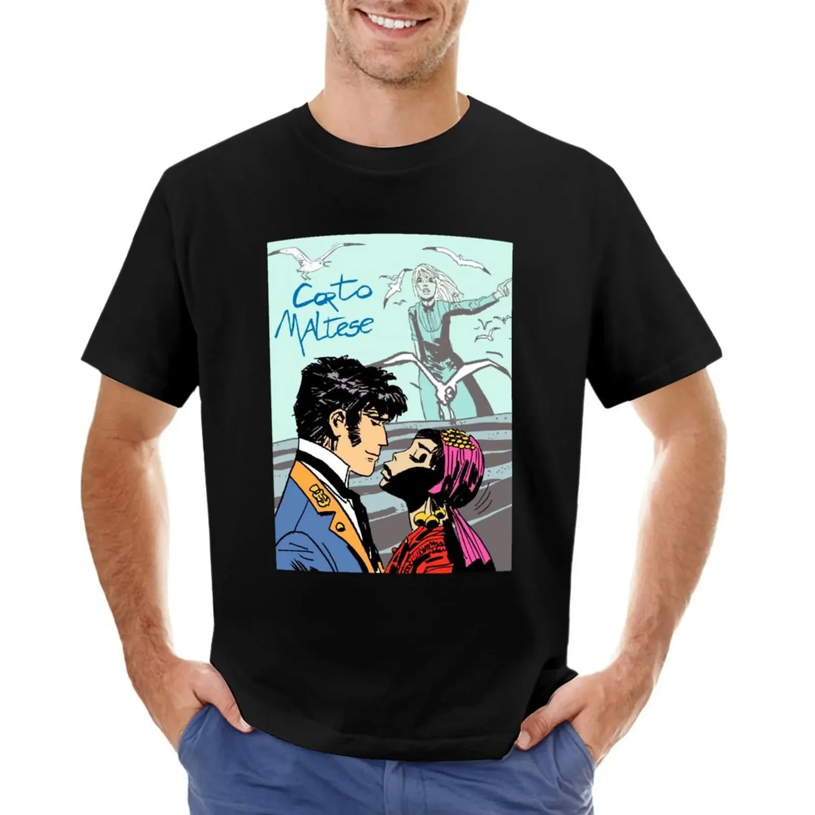 

Corto Maltese - Kissing Girl T-shirt summer tops plus size tops shirts graphic tees customs mens graphic t-shirts funny