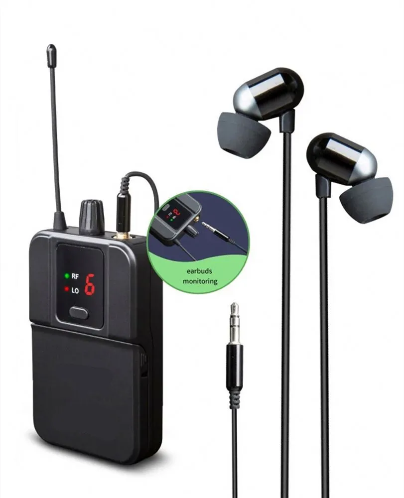 AsperX UHF Wireless Mic In Ear Stage Monitor System Professional Microphone 2 Channels For Singer Performance Band Live Show