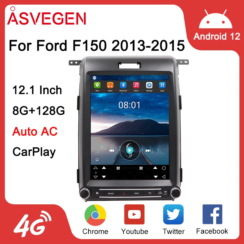 

12.1" Android 12 Car Radio For Ford F150 2013-2015 Carplay Multimedia Video Player Stereo Auto GPS Navigation BT Wifi Screen