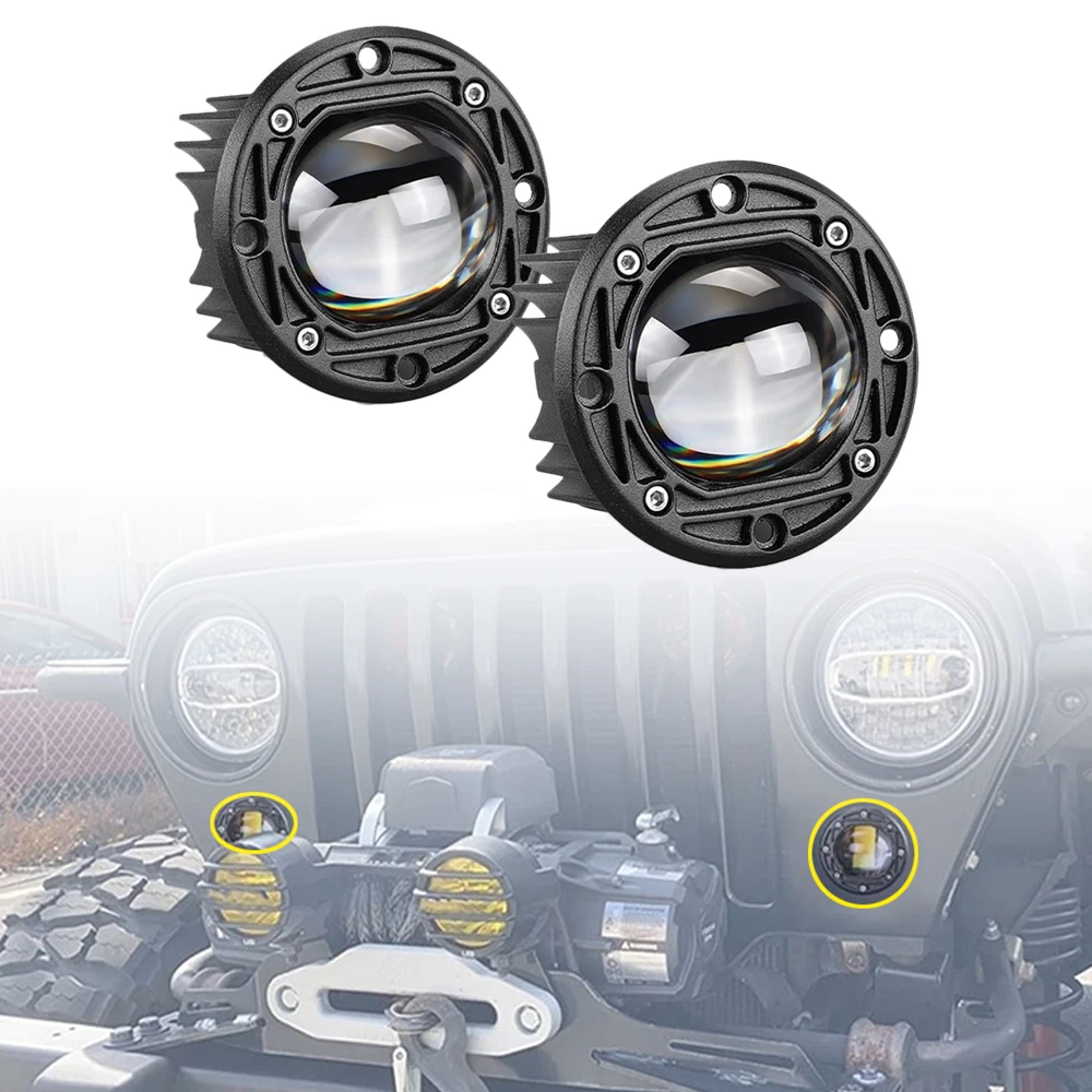 

2Pcs 8D 3" Flush Mount LED Work Light Pods Yellow White Driving Spotlight LED Fog Lights for Car Truck 4x4 Atv Pods