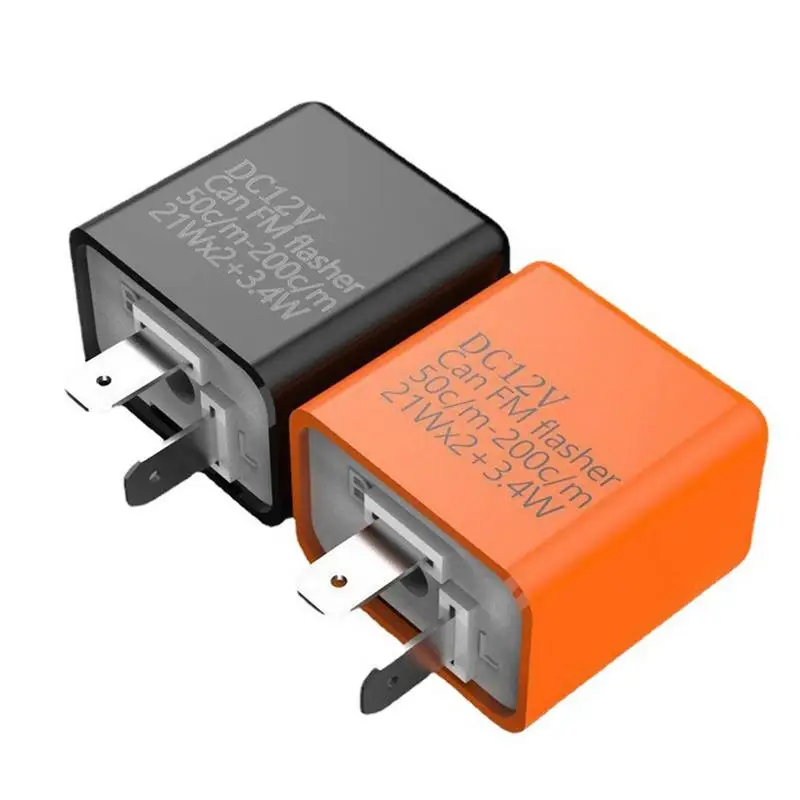 Motorcycle LED Flasher Relay Adjustable Frequency Square Flashing Flasher 12V 2 Pin LED Flaunter Relay Turn Signal Indicator