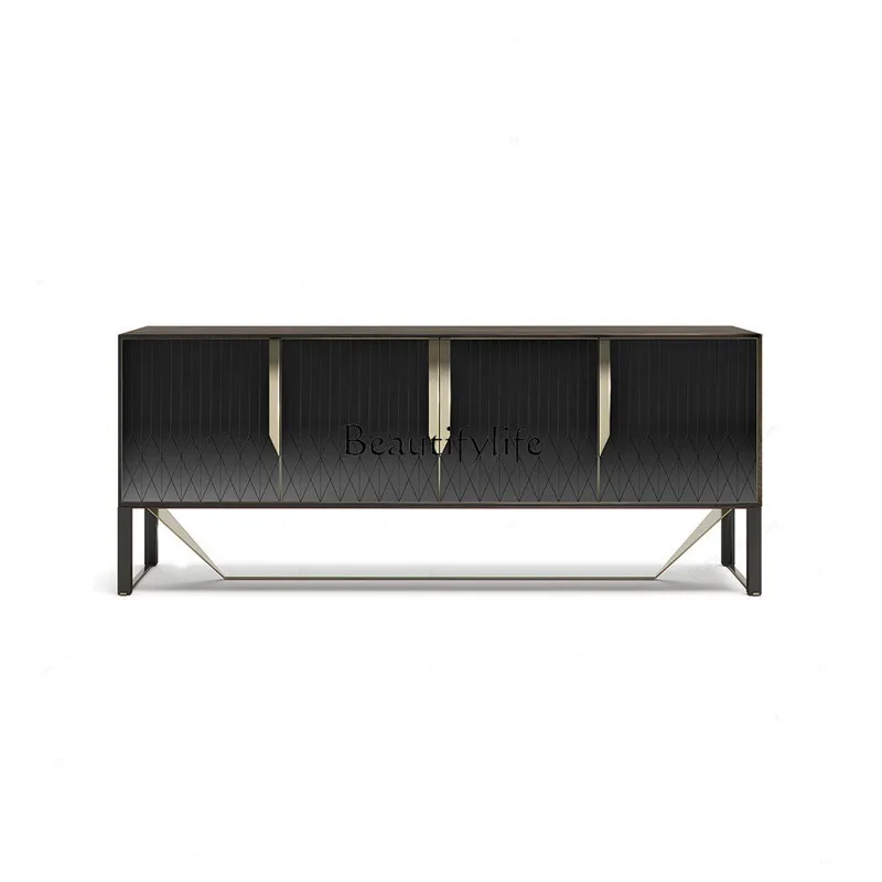

44Italian Minimalist Solid Wood Slightly Luxury Decoration Hallway Living Room Floor Cabinet Modern Minimalist Customization