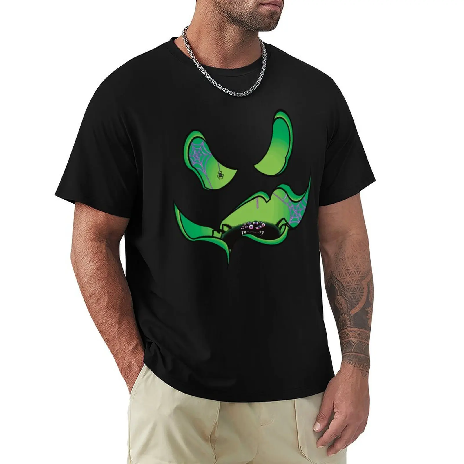 Jack - O - Spider Face T-Shirt t shirt men 100% cotton luxury brand T-Shirt