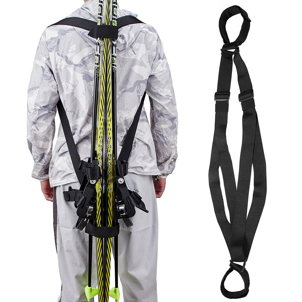 

Регулируемый ремень Прочный фиксирующий ремешок Портативный плечевой ремень Легко носить защищает лыжи от повреждений