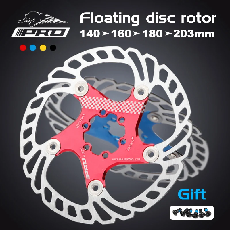 IIIPRO MTB Brake Discs Floating Rotor 140mm 160mm 180mm 203mm DH 6 Spike Brake Discs Powerful Heat Dissipating Brake Pads