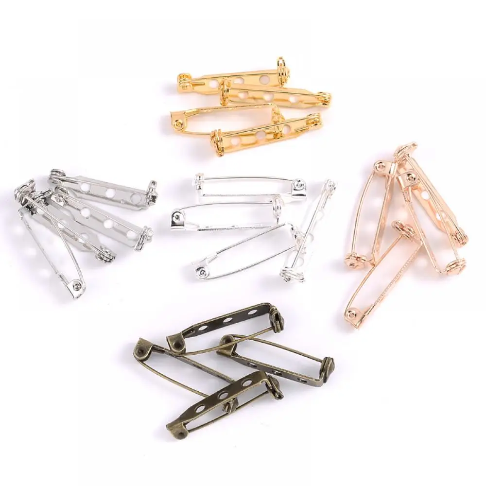 20/25/32mm 30Pcs Brooch Clip Base Pins Blank Safe Lock Brooch Pin Base Badge Holder for Jewelry Making Accessories Findings