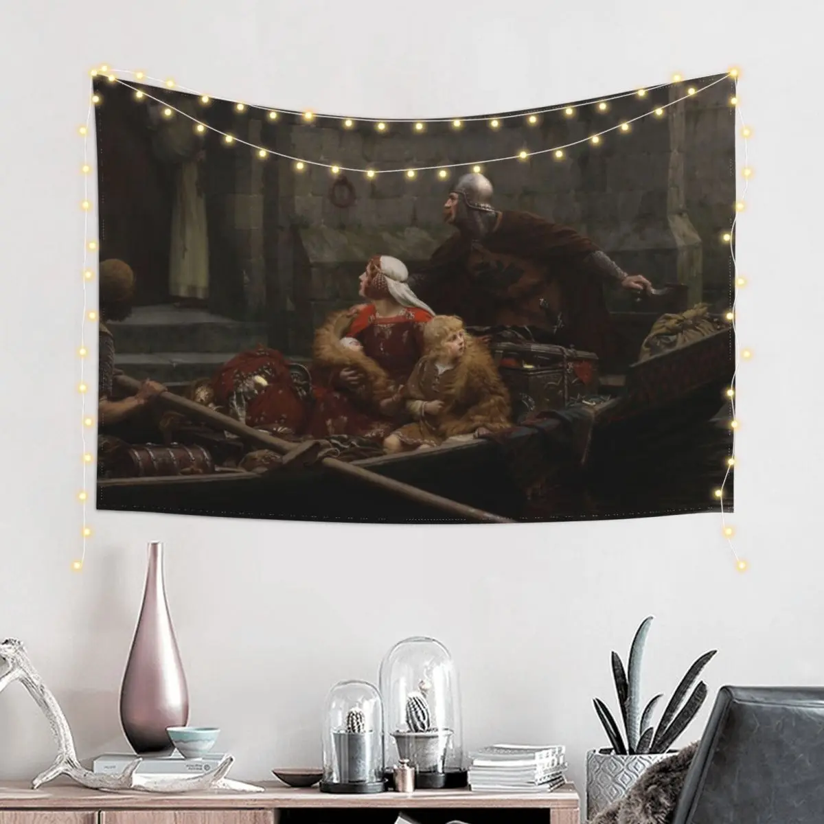 

In Time of Peril by Edmund Blair Leighton - Vintage Art Tapestry For Bedroom Wall Mural Tapestry
