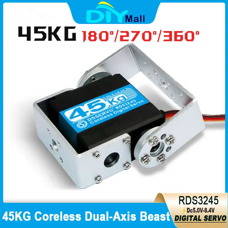 

RDS3245 45 кг цифровой сервопривод с высоким крутящим моментом без сердечника, металлическая шестерня, двухосевой алюминиевый корпус для радиоуправляемого автомобиля, грузовика, гусеничного робота, сделай сам