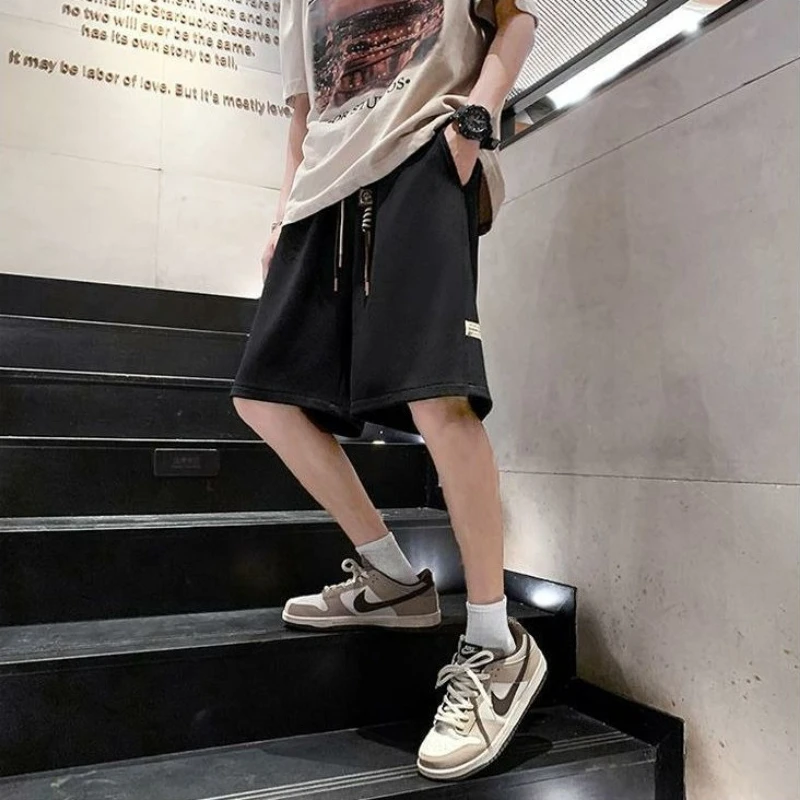 Men's High Street Style Shorts Summer Lightweight Straight Loose Fit Casual Draped Mid-Calf Pants