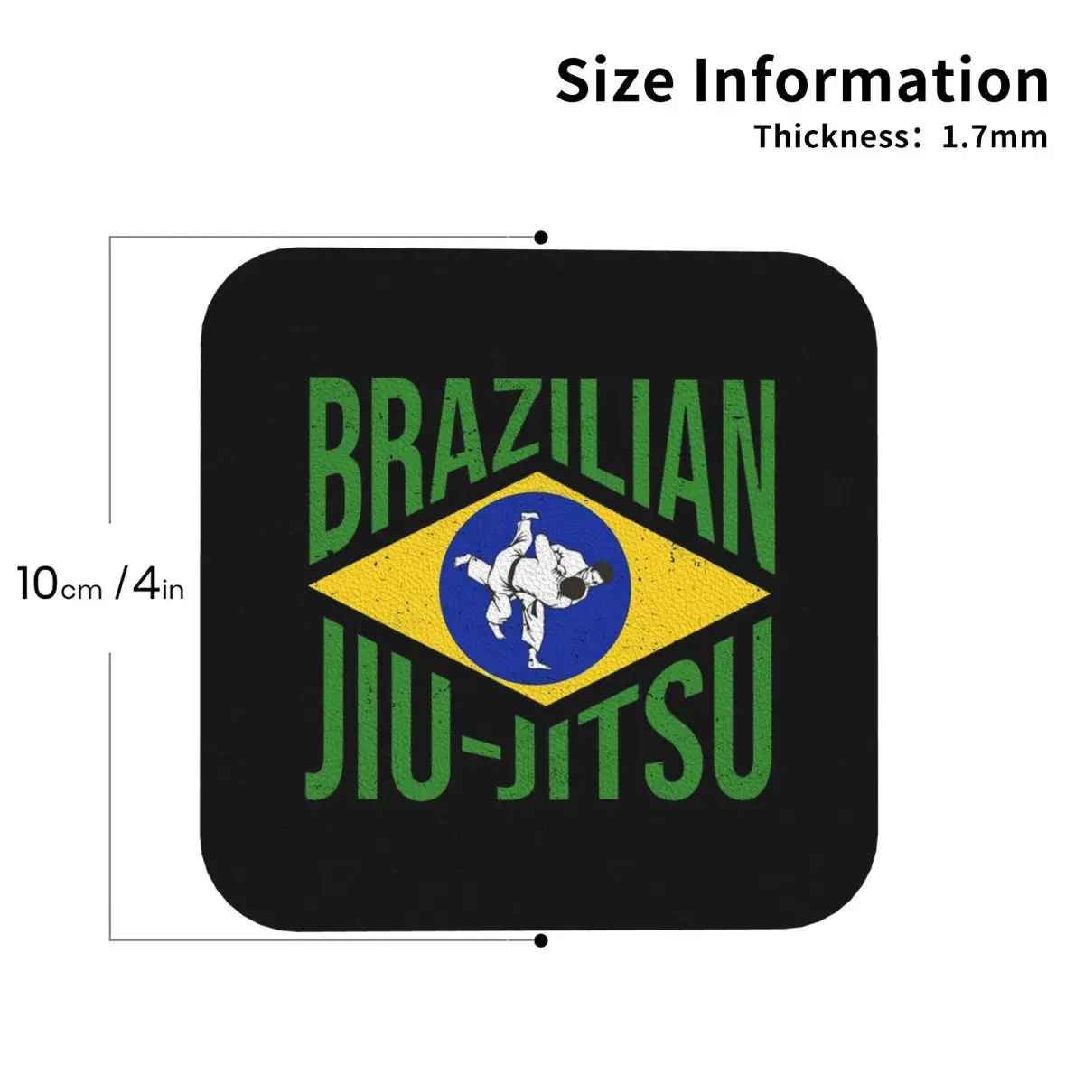 Brazilian Jiu-Jitsu BJJ - Gift For Martial Arts Lovers Coasters Kitchen   Insulation Cup Coffee Mats Tableware Pads Set of 4